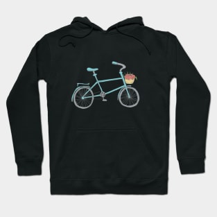 Blue Bicycle with flowers Hoodie